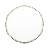 10 Pack | 10" Clear / Gold Scalloped Rim Plastic Dinner Plates, Large Disposable Party Plates