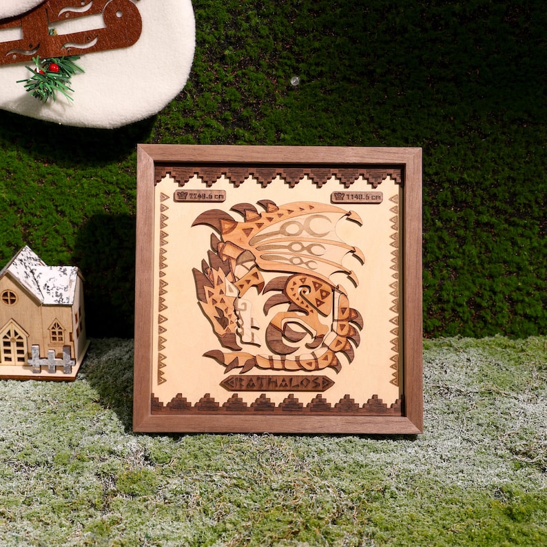 复制Monster Hunter Rathalos Wooden Artwork