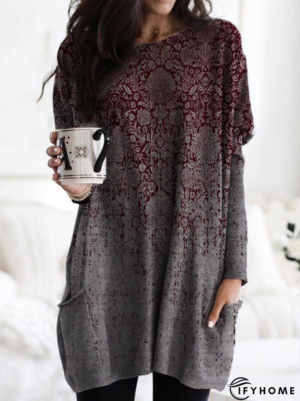 Casual Long Sleeve Crew Neck Printed Sweatshirt | IFYHOME