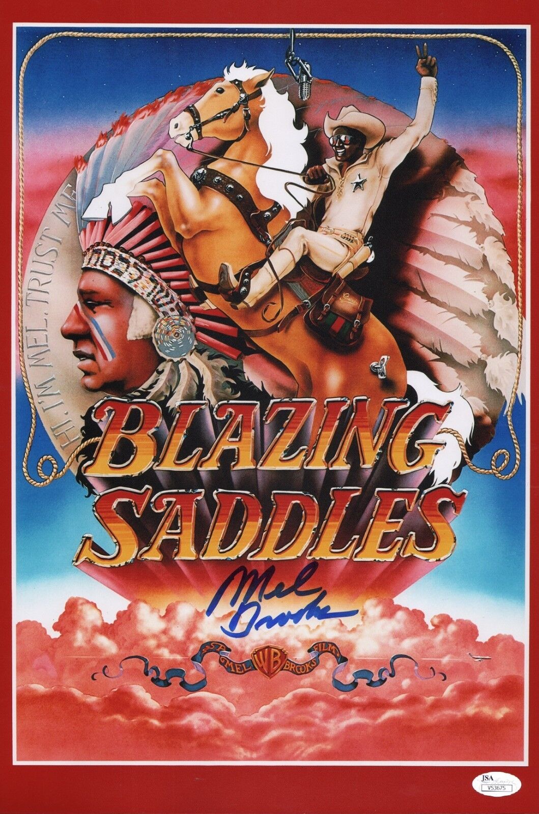 MEL BROOKS Authentic Hand-Signed BLAZING SADDLES