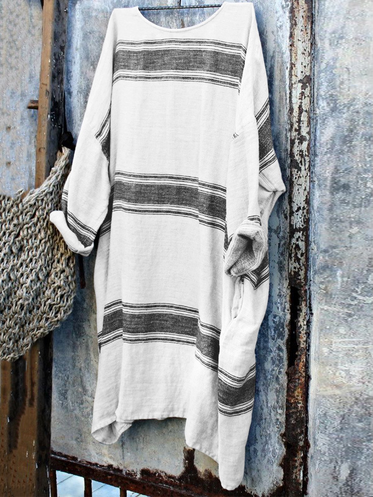 Linen Simple & Basic Long Sleeve Casual Dresses