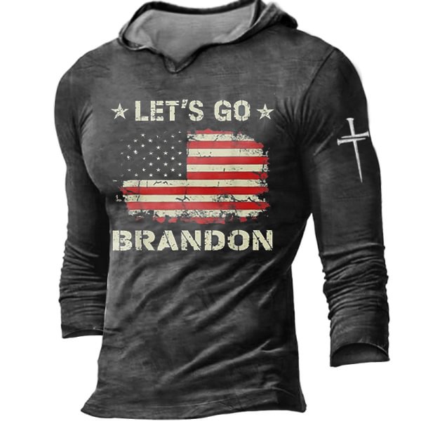 Men's Let's Go Brandon America Flag Printed Hoodies-Compassnice®