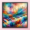 Musical Notes And Piano-11CT Stamped Cross Stitch 40*40cm