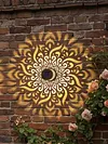 2 Pack Solar Hollow Iron Wall Light Outdoor Garden Fence Lamp