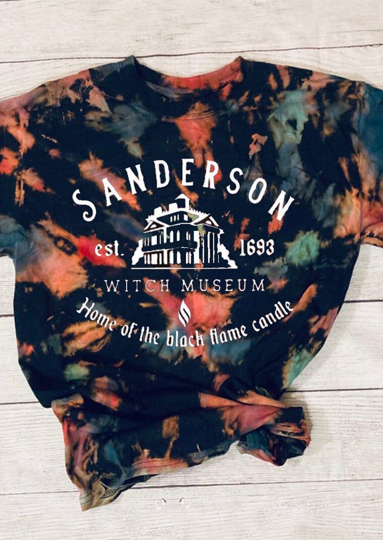 Halloween Home Of The Black Flame Candle Tie Dye T-Shirt Tee