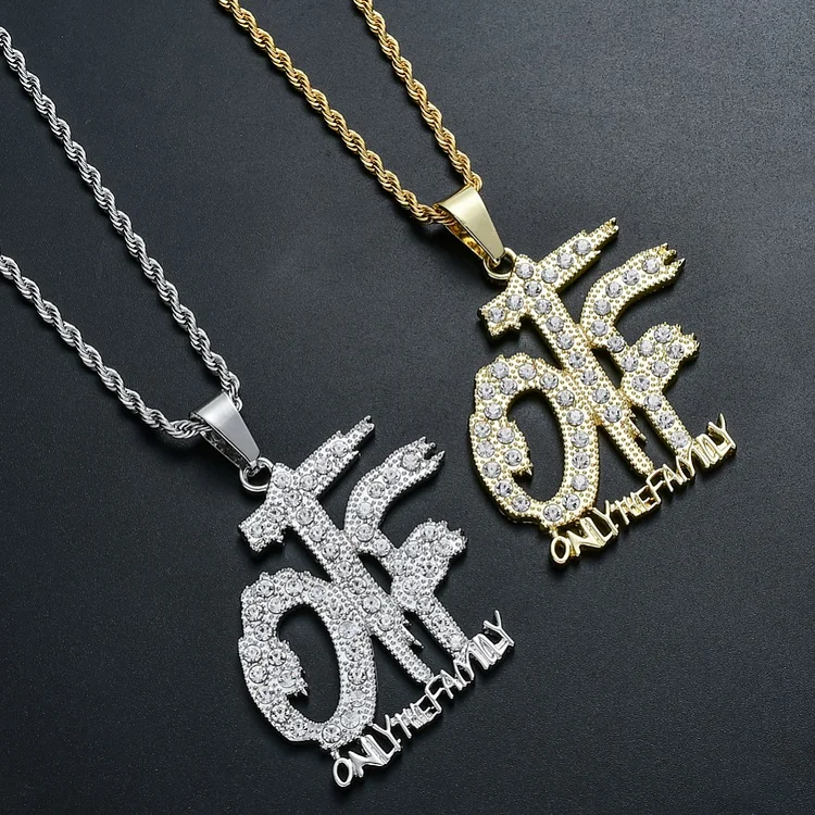 ONLY THE FAMILY Hip Hop Iced Out OTF Pendant Necklace