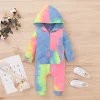 Baby Boy Girl Rompers Cute Infant Print Hooded Jumpsuits