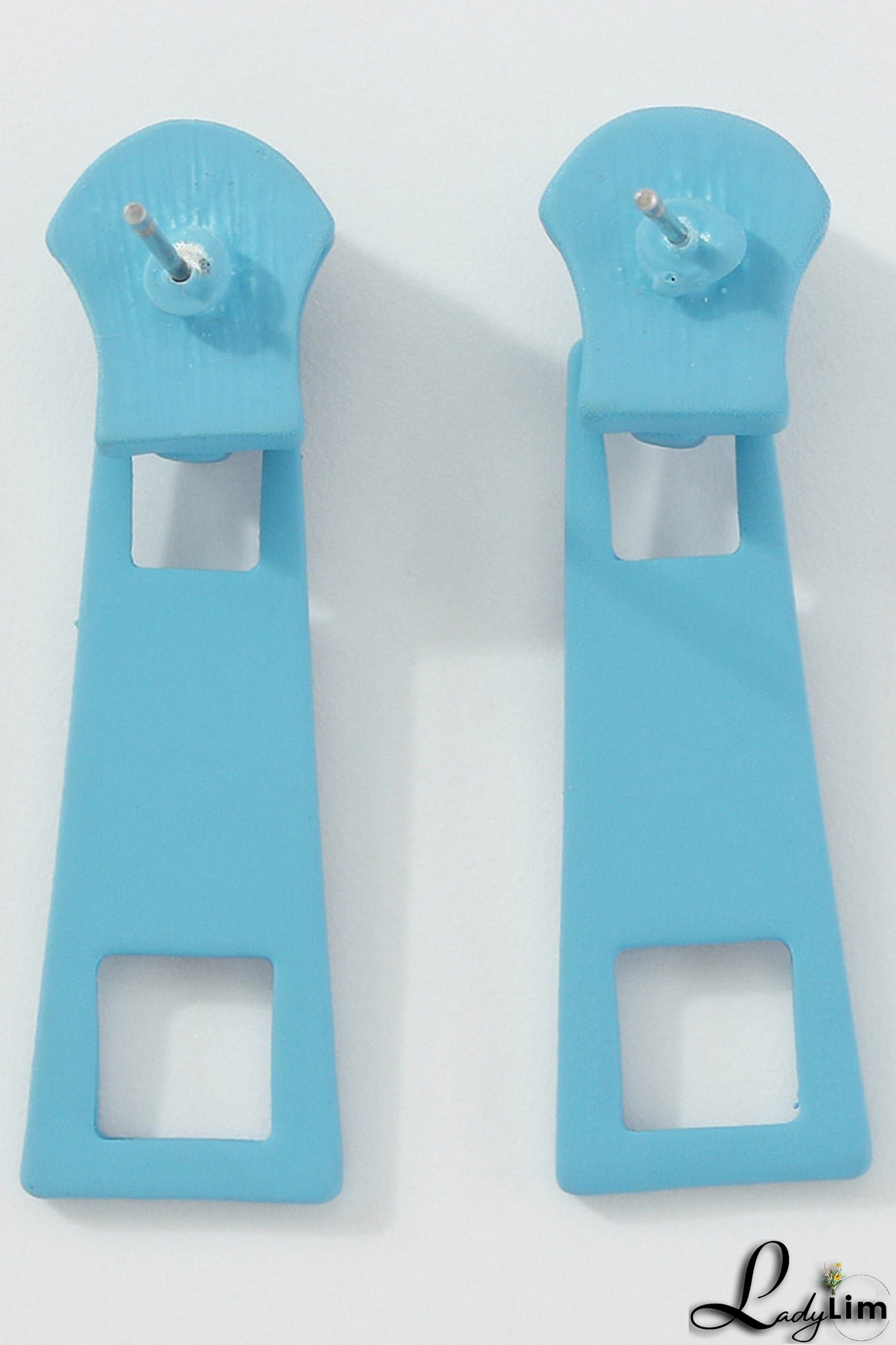 Candy Color Metal Zipper Earrings