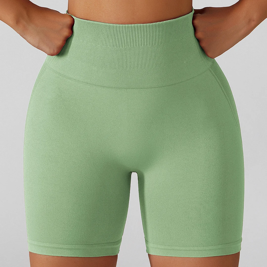 2023 New Wholesale Ladies Fitness Workout Shorts Seamless High Waisted Yoga Biker Shorts Women