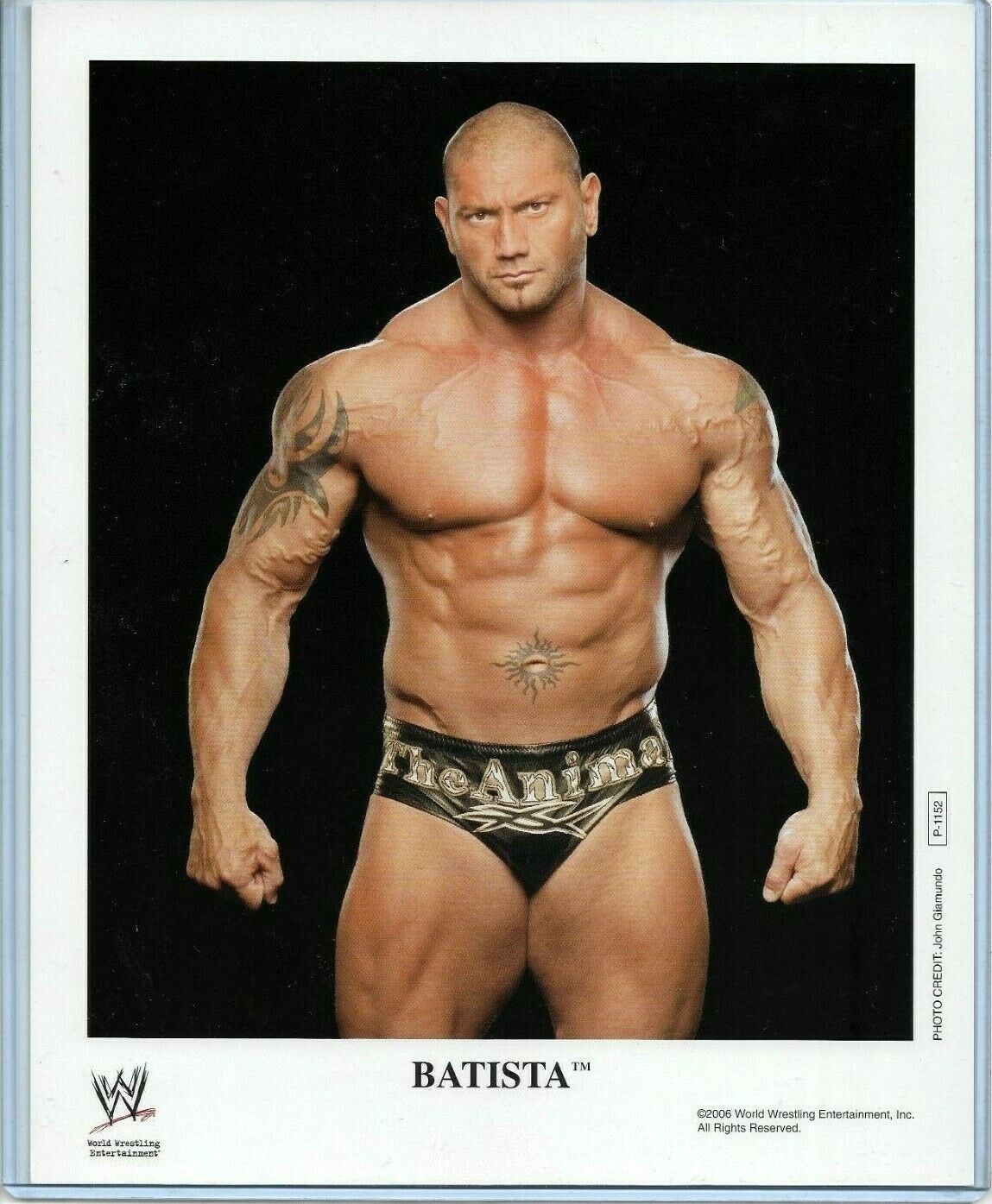 WWE BATISTA P-1152 OFFICIAL LICENSED AUTHENTIC ORIGINAL 8X10 PROMO Photo Poster painting RARE