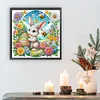 &OElig;uf de P&acirc;ques Abeille Lapin - Peinture sp&eacute;ciale au diamant -30*30 cm