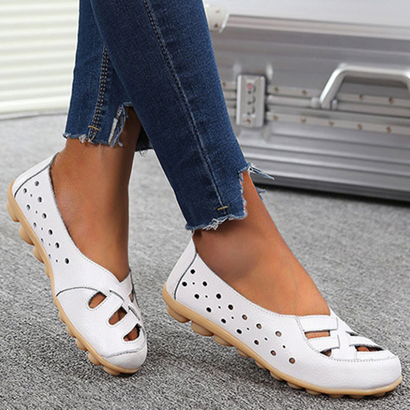 LookYno Summer Women's Flat-Bottomed Hollow Shoes