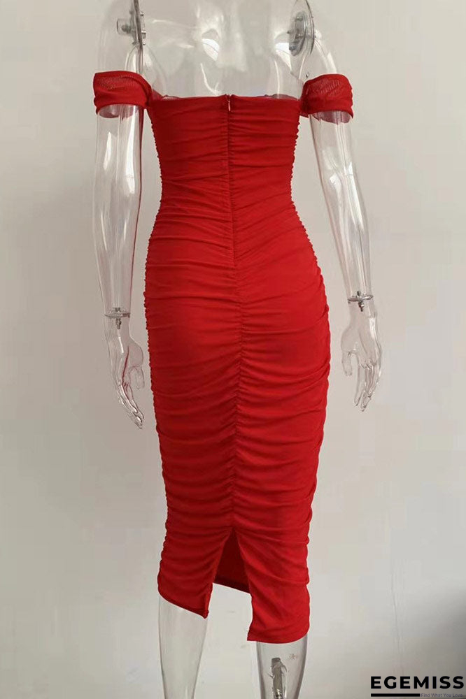 Sexy White Off Shoulder Bodycon Party Cocktail Dress | EGEMISS