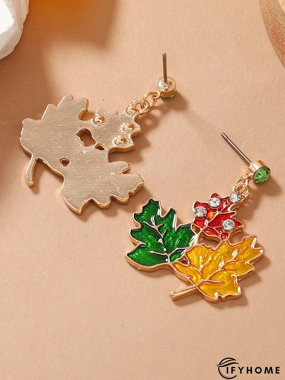 Casual Contrasting Leaf Maple Earrings Boho Vintage Everyday Jewelry | IFYHOME