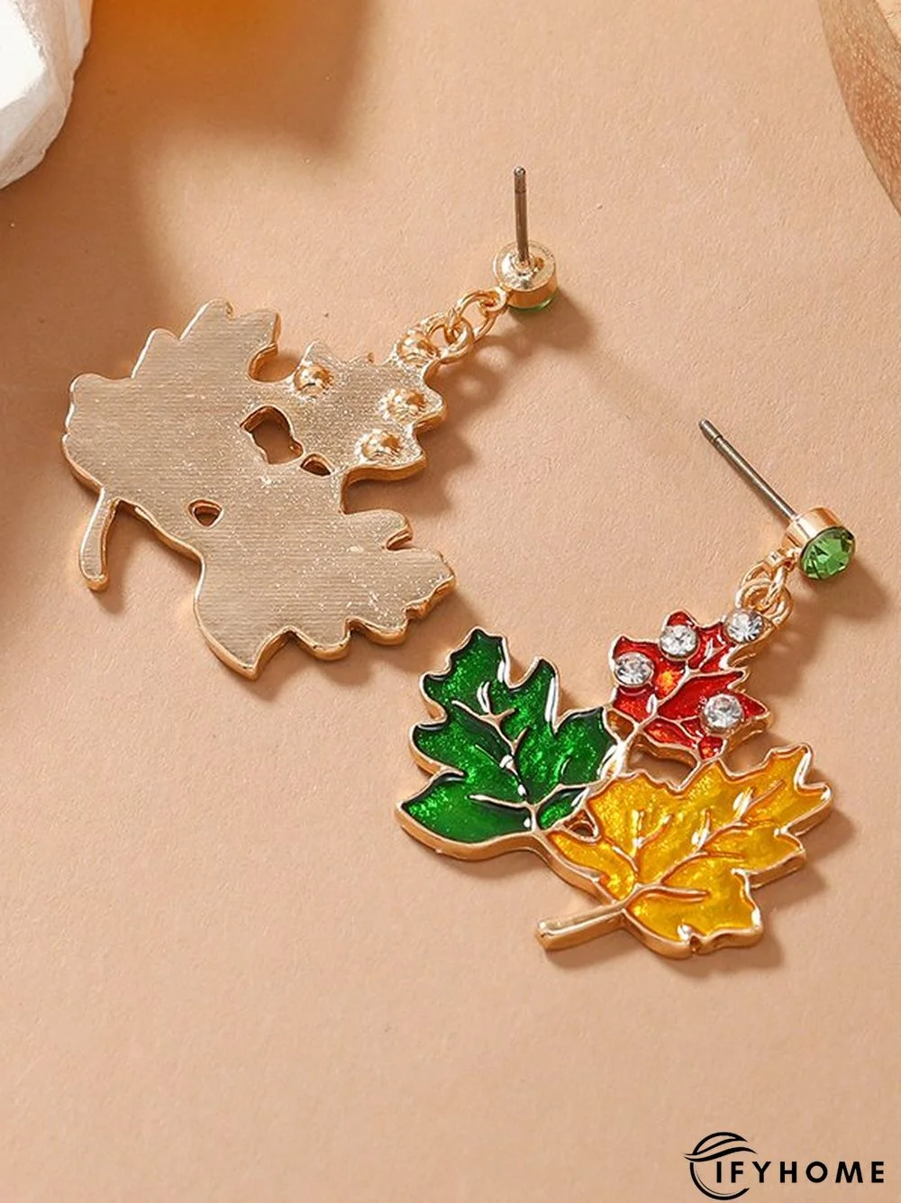 Casual Contrasting Leaf Maple Earrings Boho Vintage Everyday Jewelry | IFYHOME