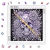 Partial Drill 5D Diamond Painting Kit Skull Abstract 30x30cm(Purple Skull)