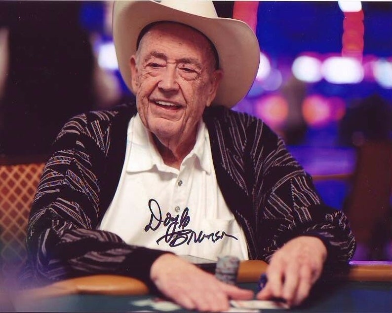 Doyle brunson signed autographed world poker champion Photo Poster painting great content