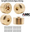 AMK 4pcs RC Brass Wheel Weights, Brass Wheel Hex Hub Adapter for 1.9in / 2.2in Beadlock Wheel Rim 1/10 RC Crawler Car Axial SCX10 Capra TRX4 TRX6 (4pcs 15mm Brass Weights)