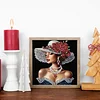 Red Flower Hat Beauty-Special Shaped Diamond Painting