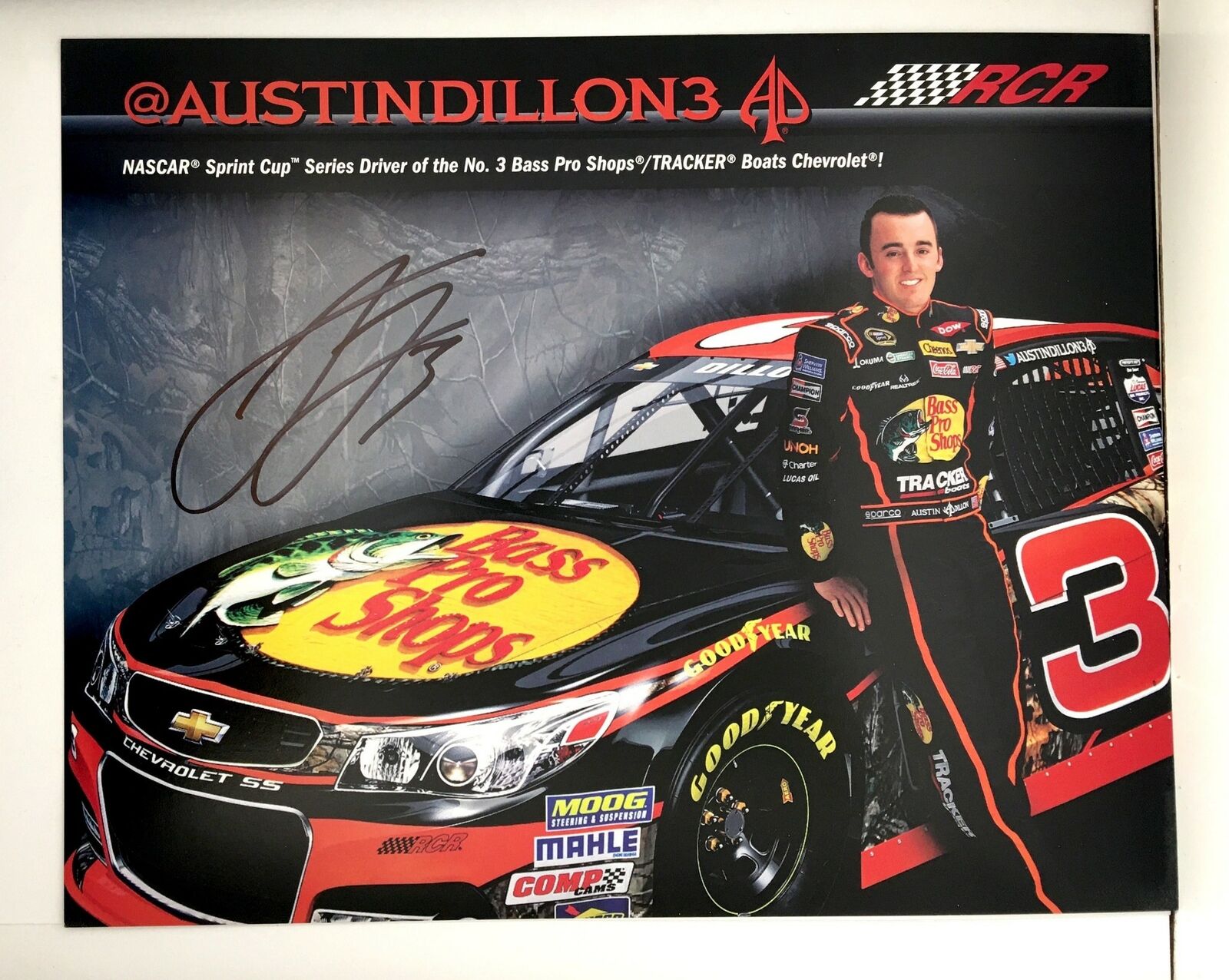 Austin Dillon Signed 8x10 Photo Poster painting Promo Hero Card Postcard NASCAR  SHIP Auto