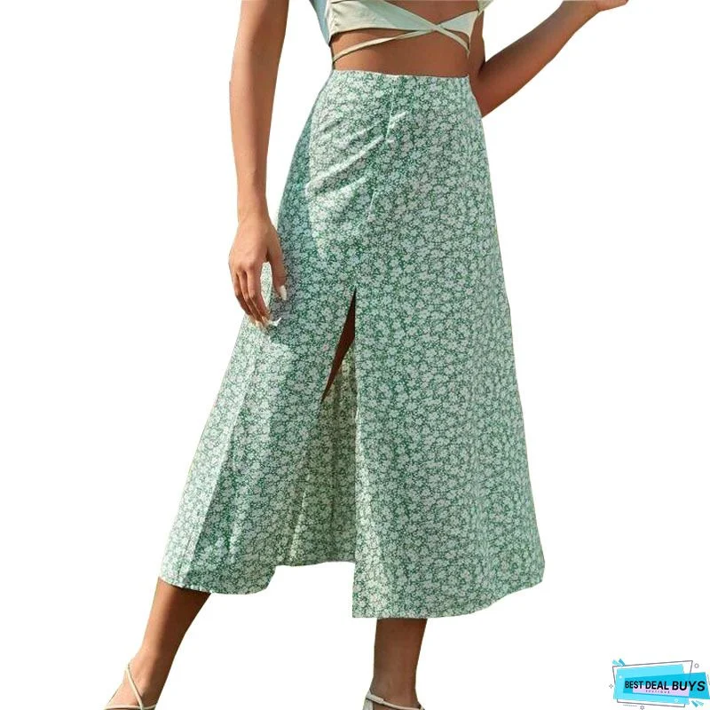 Casual Printed Cotton-Blend Skirt