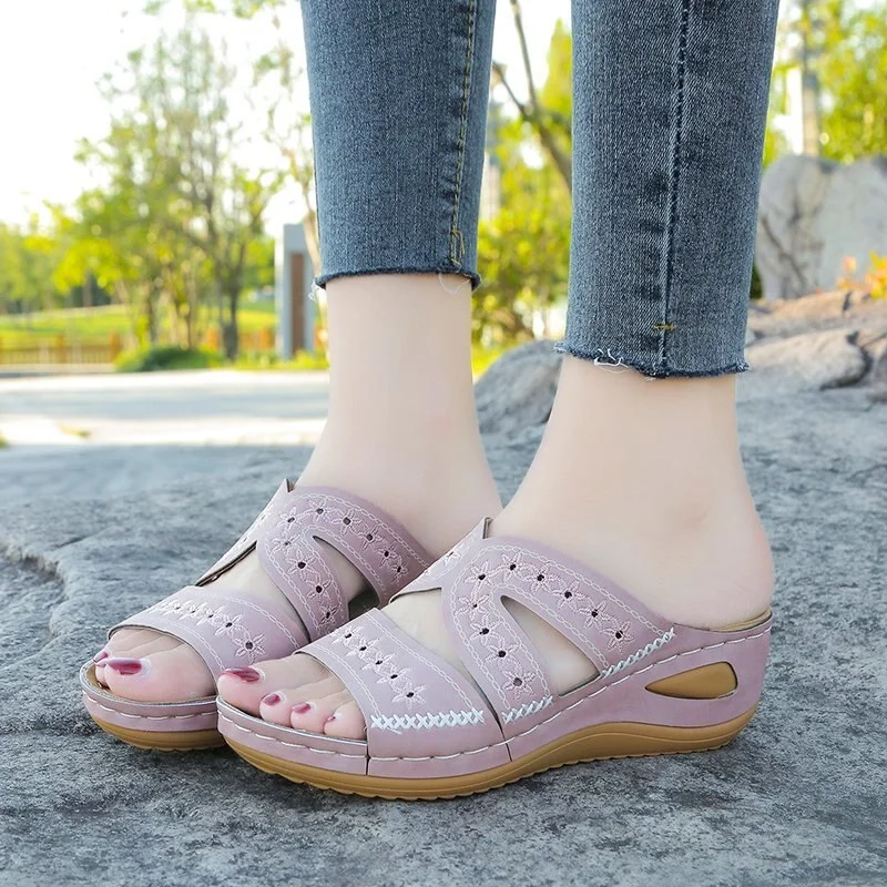 Summer Women Sandals Open Toe Wedges Platform Ladies Shoes Knitting Lightweight Sneakers Sandals Big Size Zapatos Mujer