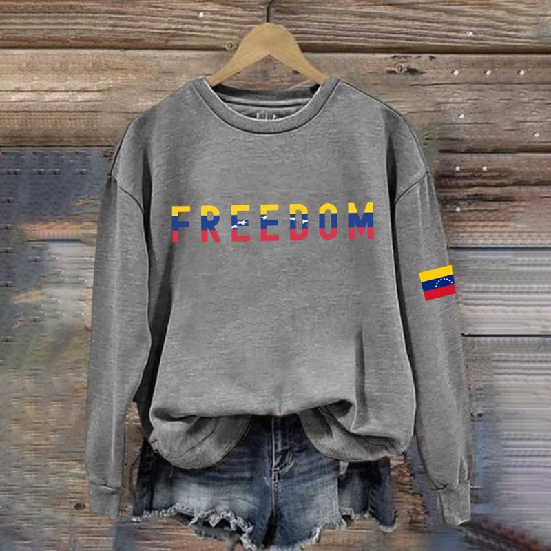 Women's Venezuela Freedom Print Casual Sweatshirt artswardrobe