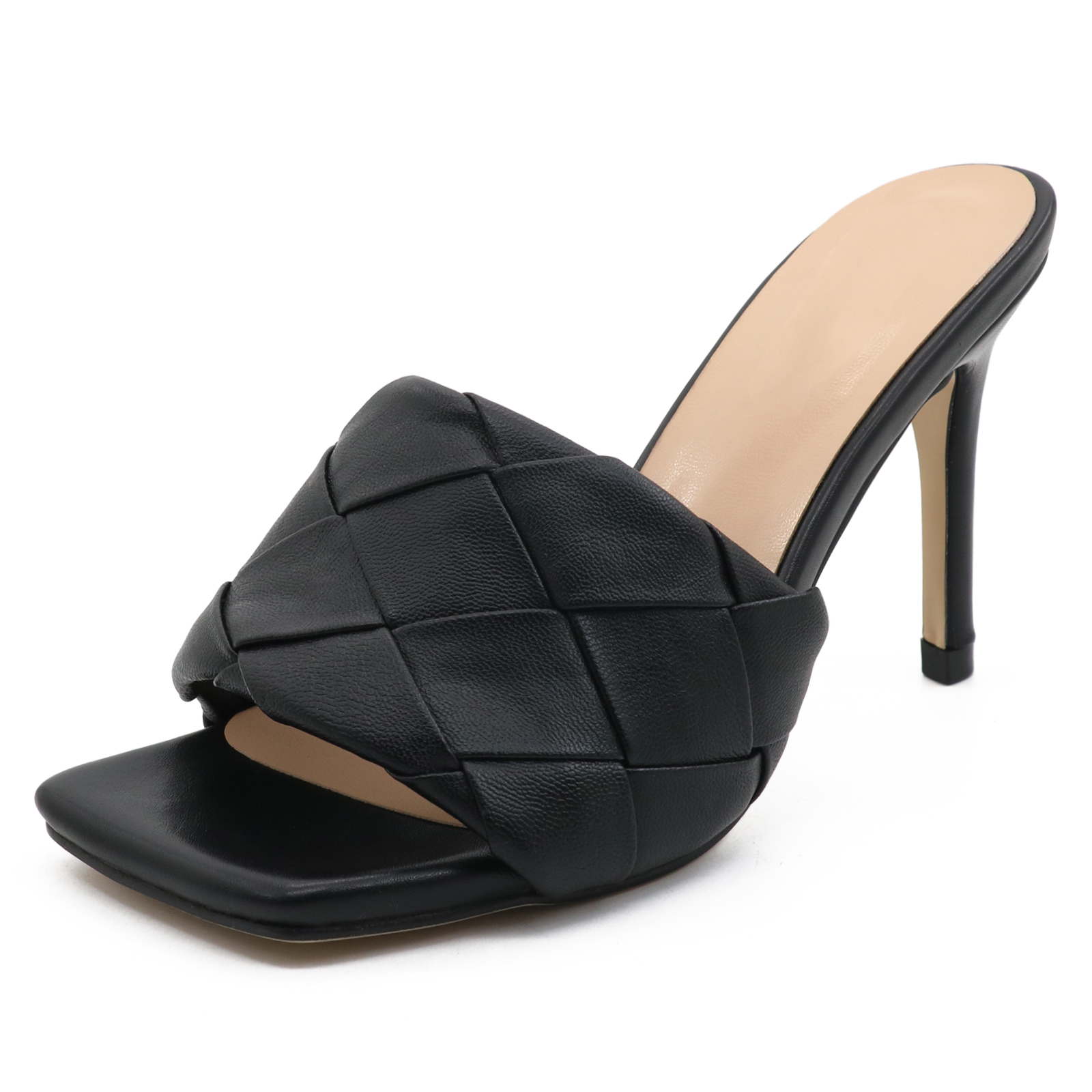 90mm Women's Square Open Toe Sandals Stiletto Heeled Women Sandals-vocosishoes