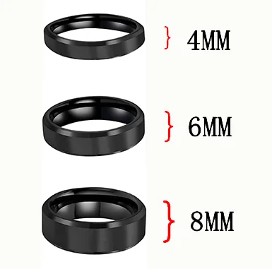 Mens Womens Black Taurus Tungsten Carbide Rings Black Edges and Laser Etched Wedding Bands Comfort Fit 4MM 6MM 8MM