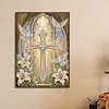 White Dove and Cross DIY Mosaic Pearl Painting Kit 30x40cm