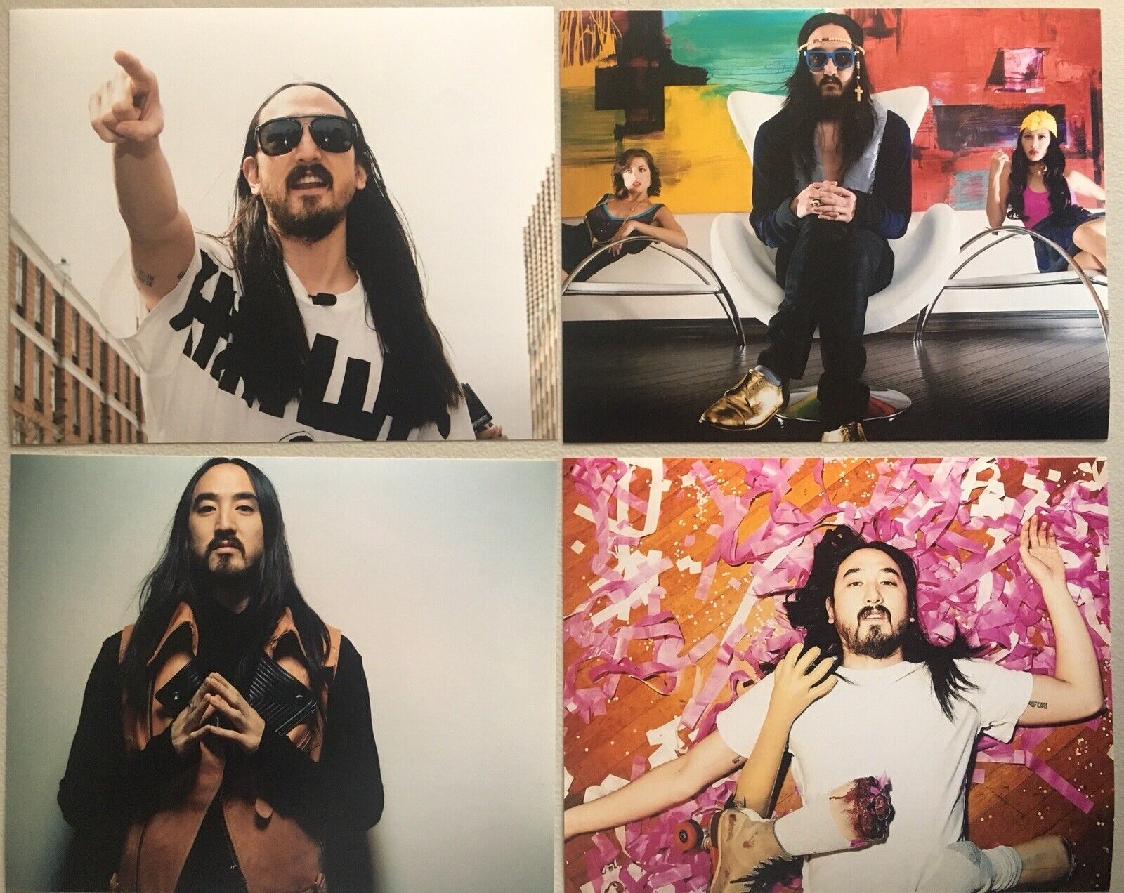 Dj Steve Aoki 8x10 Photo Poster painting Lot Bundle 11 Posed Photo Poster paintinggraphs EDM DJ MUSIC