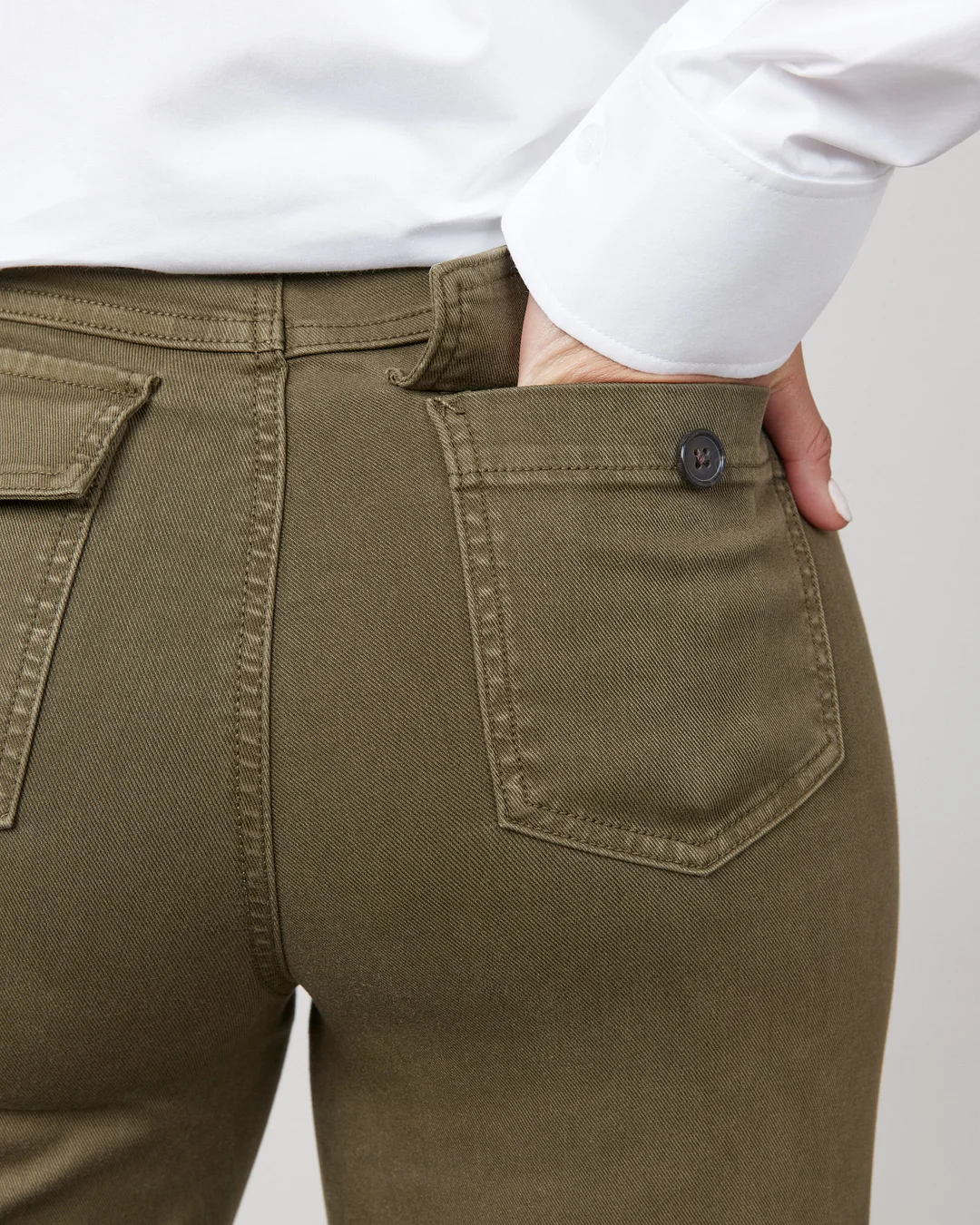 Stretch Twill Cropped Wide Leg Pant