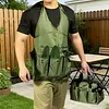 9-Piece Oxford Cloth Work Apron with Multiple Pockets Garden Tool Storage Apron for Gardening in Flower Beds Vegetable Patches