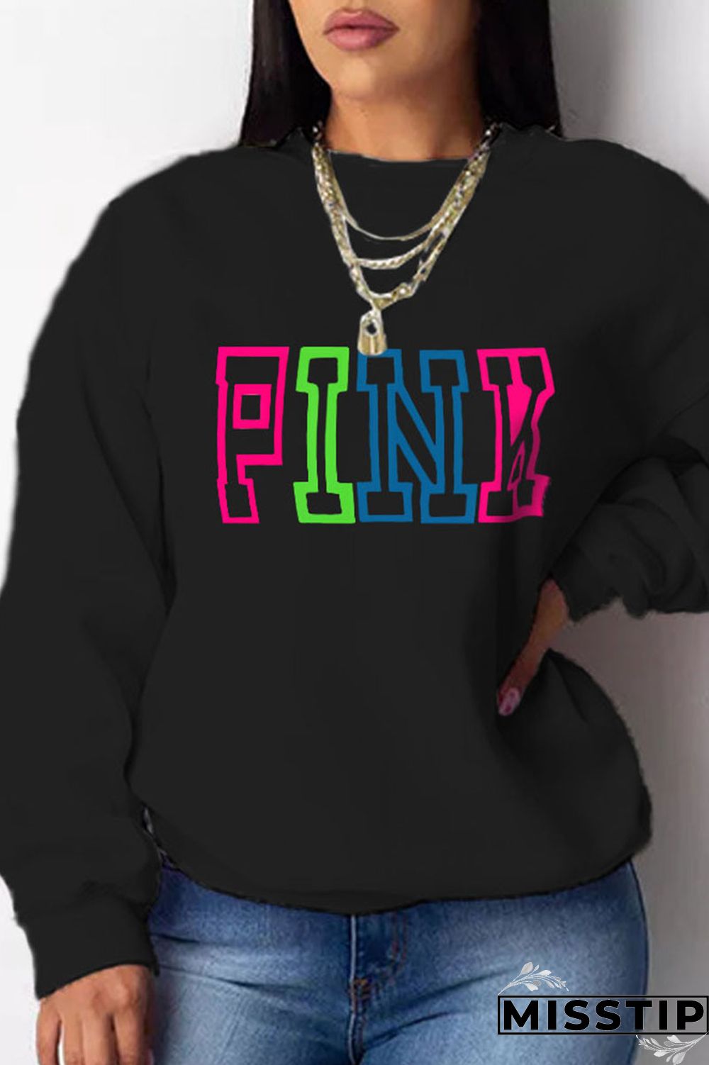 Pink Casual Print Patchwork O Neck Tops