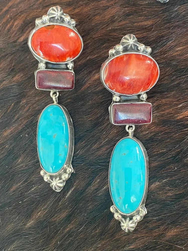 Costa Sterling Multi Drop Stone Earrings