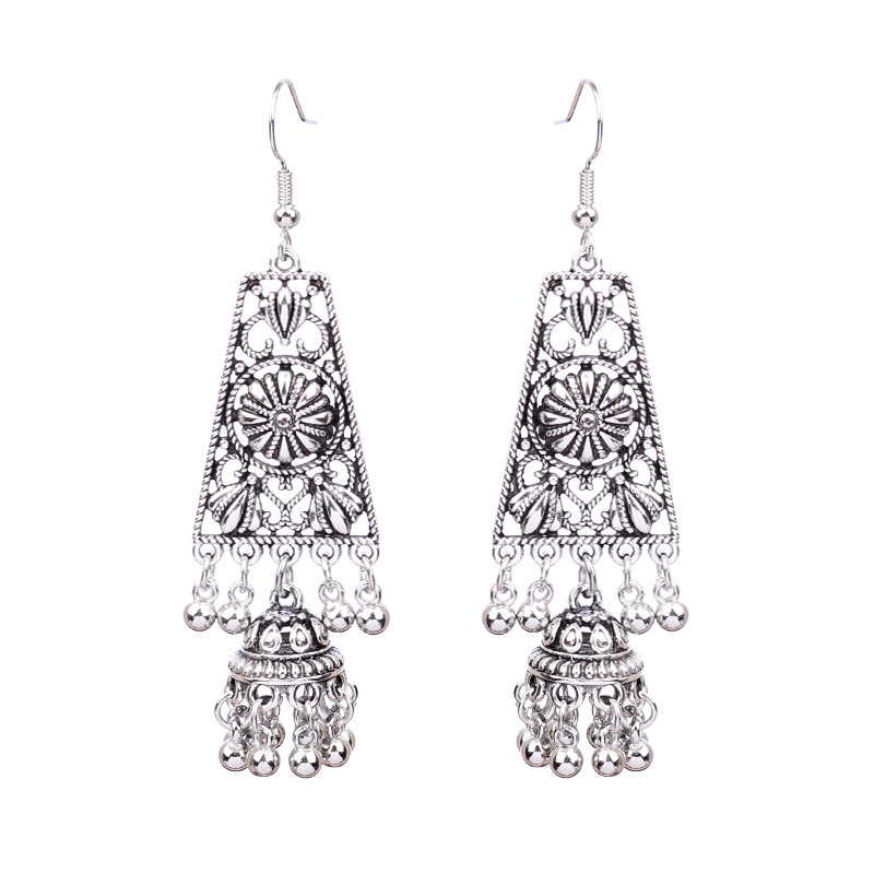 Women's Bohemian Hollow Tassel Rice Bead Earrings