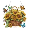 Diamond Painting Acrylic Sunflower Basket DIY Diamond Painting Hanging Pendant for Adults