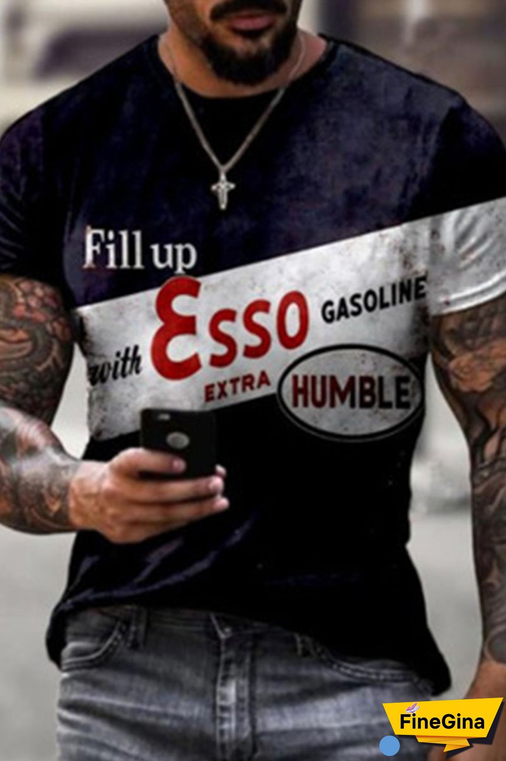 Black Casual Print Patchwork O Neck Tops