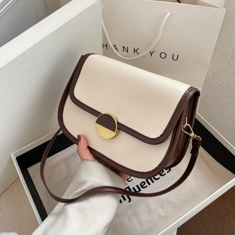 New Leisure Texture Versatile Chain Single One Shoulder Cross Saddle Messenger Bag Lady Solid Color Handbags and Tote Bag US Mall Lifes