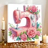 Framed Diamond Painting - Special Shaped - Sewing Machine (25x25cm)