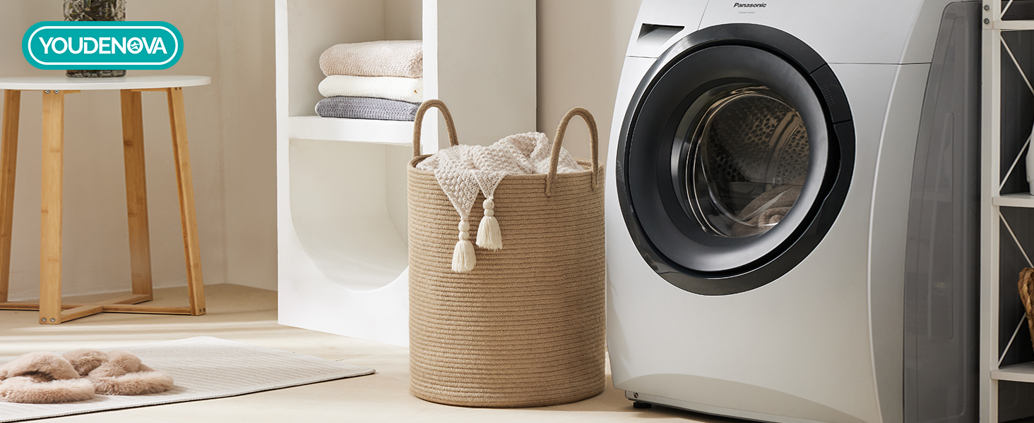  WOVEN ROPE LAUNDRY HAMPER BASKET TALL LARGE