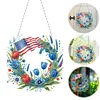 (US Only)Independence Day Wreath 5D DIY Diamond Painting Dots Pendant for Window Wall