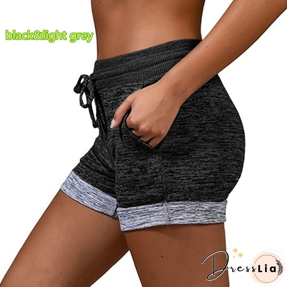 New Fashion Summer Womens Bottoming Quick-drying Shorts Yoga Pants Casual Sports High Waist Drawstring Stretch Shorts Fitness Shorts Women's Clothes Plus Size S-5XL