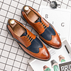 Brock Colorblock Plus Size Leather Shoes Men Wedding Dress Shoes -Dress Shoes