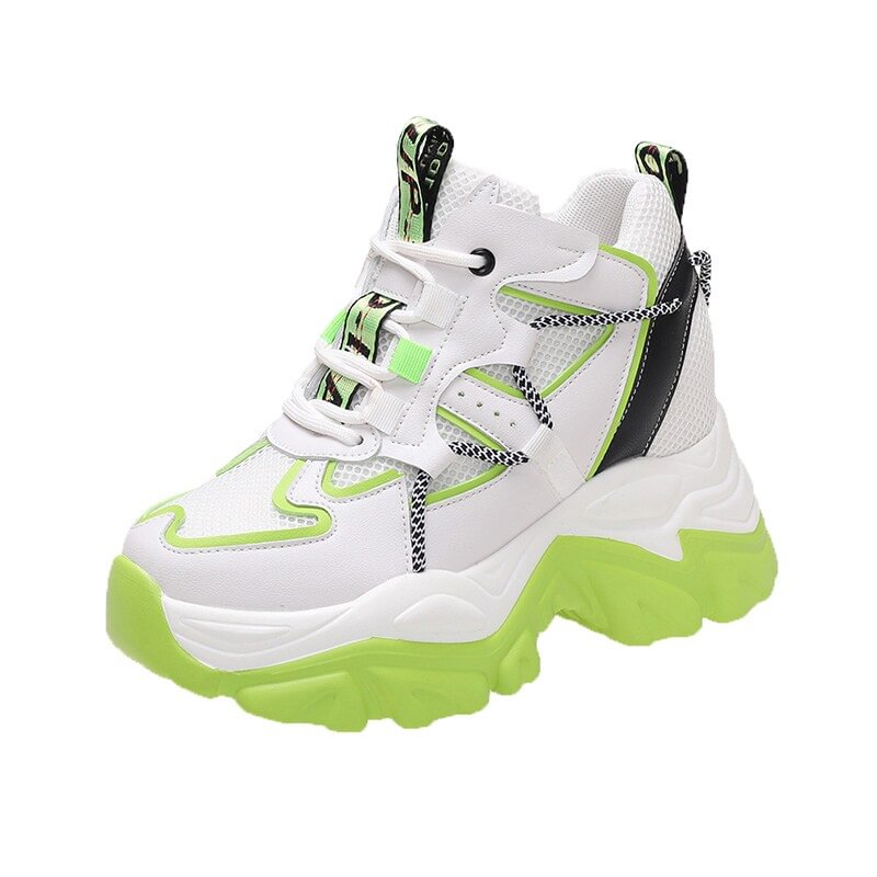 Yyvonne Hidden Heels Women's Chunky Sneakers Thick Bottom Platform Vulcanize Shoes Woman Street Style Sport Shoes for Female 2022