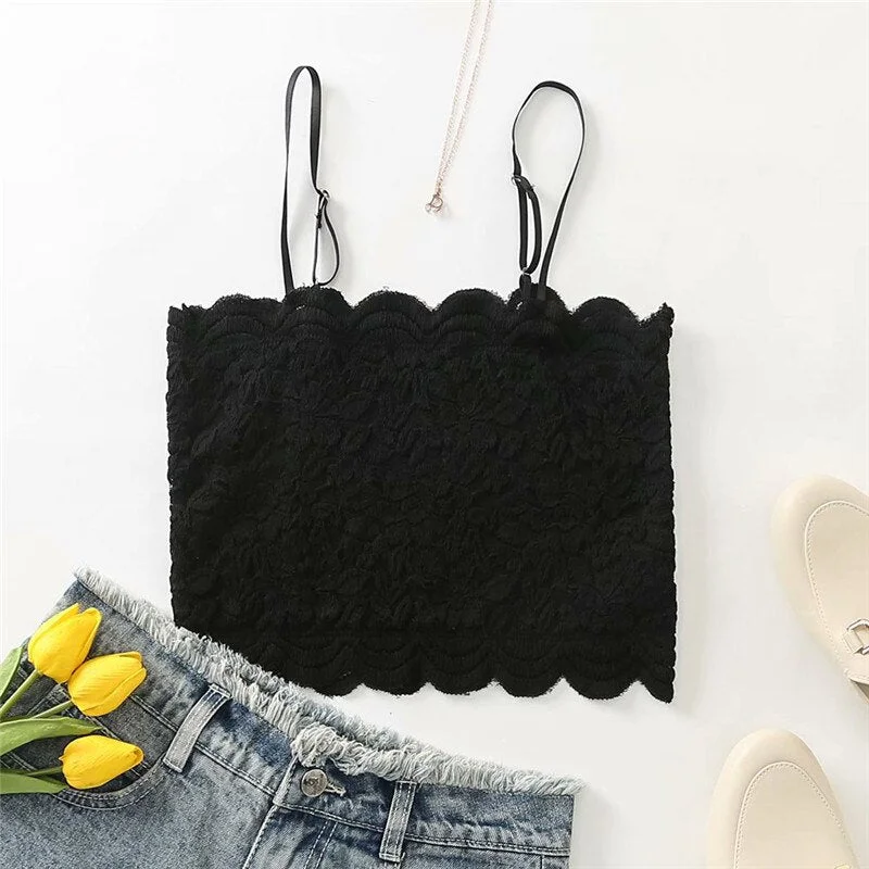 Snican White Balck Lace Sexy Camis Summer Fashion Ladies Basic Short Tank Tops Blouse Za Women 2021 Chemisier Femme Debardeur