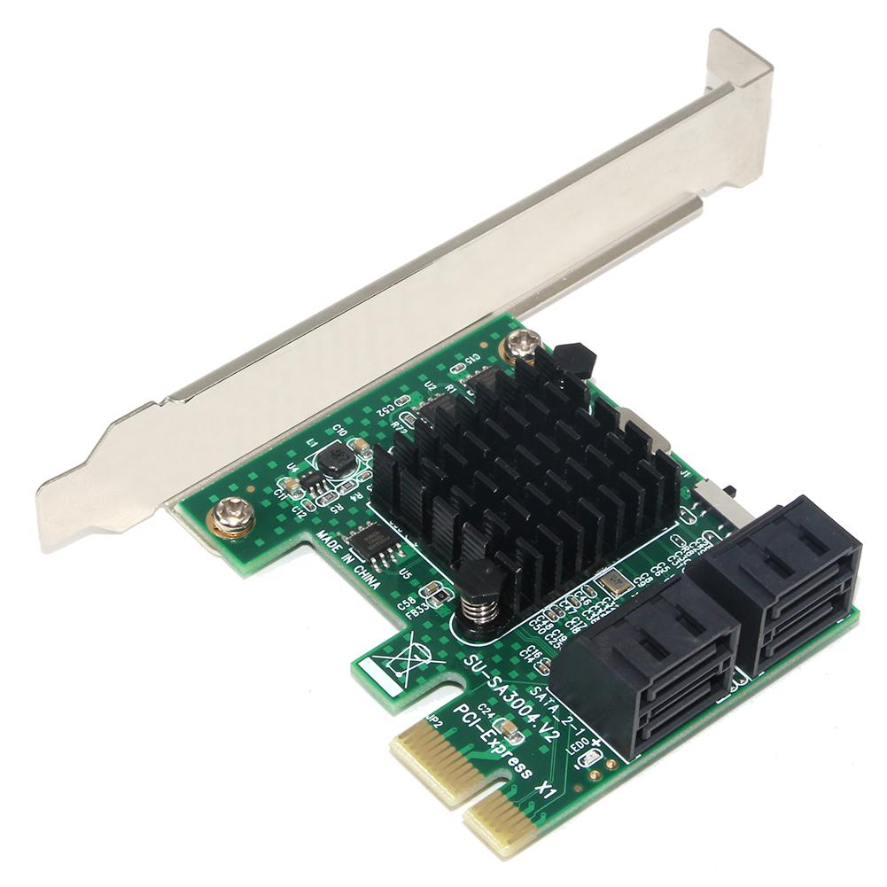 

SSU SA3004 4 Port 6G PCI-E to SATA3.0 Expansion Miner SSD IPFS Adapter Card, 501 Original