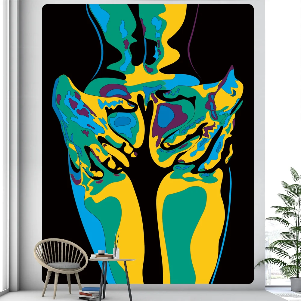 Nigikala woman psychedelic scene mandala home decor art tapestry hippie boho tarot pretty room wall decor