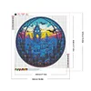 Diamond Painting -5D Full Round Drill Glass Halloween Cemetery(50*50 CM)