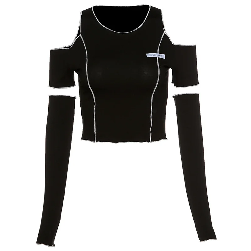Uveng Women's Clothing 2024 Spring And Summer New Fashion Sticker To Dress Round Neck Shoulder Short T-Shirt Girl